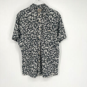 Faherty Top Mens XL Floral Button Up Organic Cotton Hawaiian‎ Tropical Preppy
